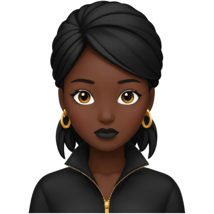 stylish girl in black emoji