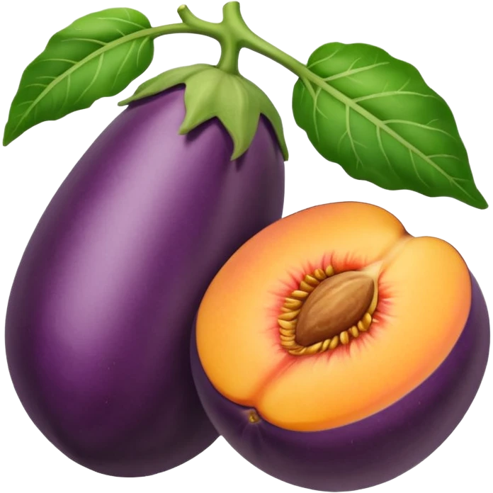 eggplant and peaches emoji