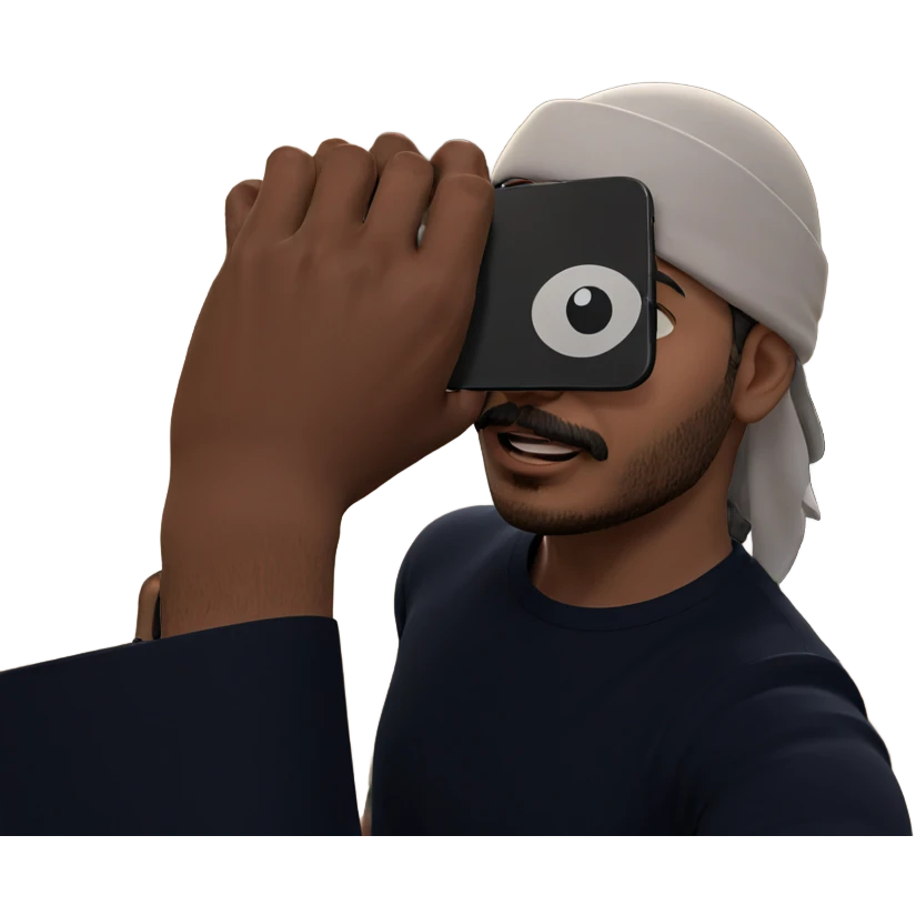 indoors selfie with phone emoji