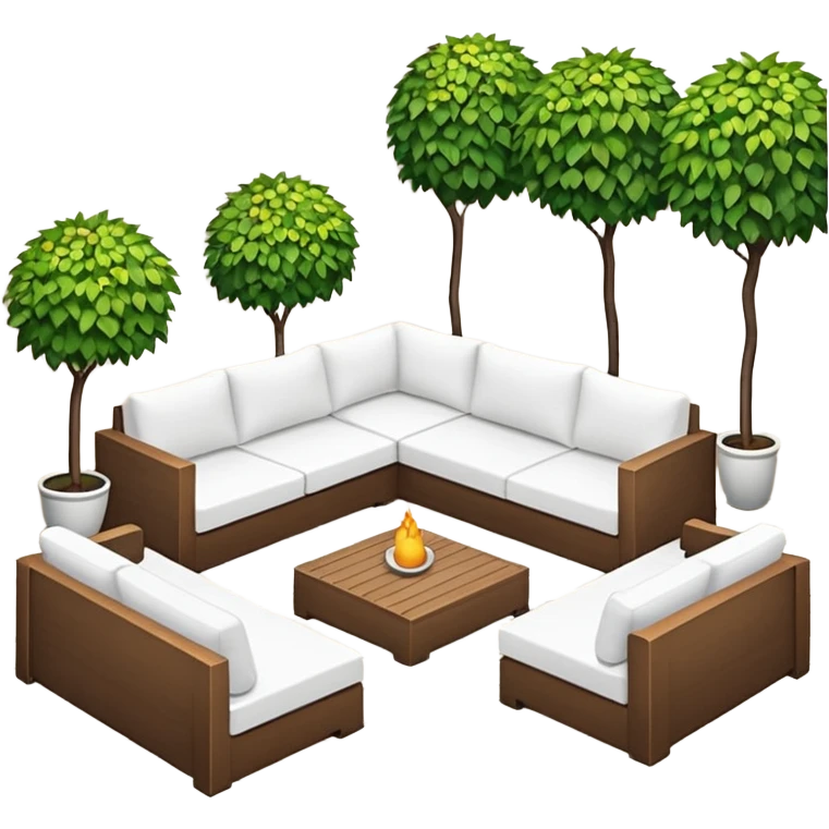 Patio with white couches emoji