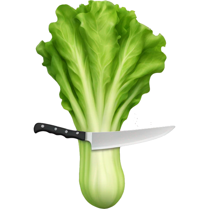 lettuce holding a knife horizontally emoji