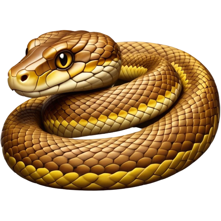 cinematic-python-realistic-full-body-coiled-emoji,-thick-scaled-body-looped-tightly,-intricate-brown-and-gold-patterned-scales-reflecting-light,-head-tilted-dramatically,-slitted-eyes-staring-calmly,-simplified-yet-realistic-focused-features,-highly-detailed,-glowing-with-an-almost-sarcastic-glow emoji