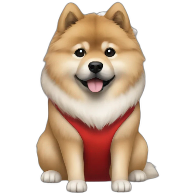 Eurasier dress as santa emoji