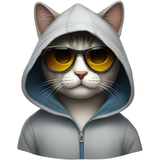 cat with hood and sunglasses emoji