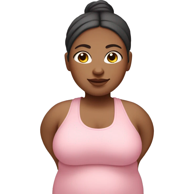 Fat yoga girl light skin pink clothes  emoji