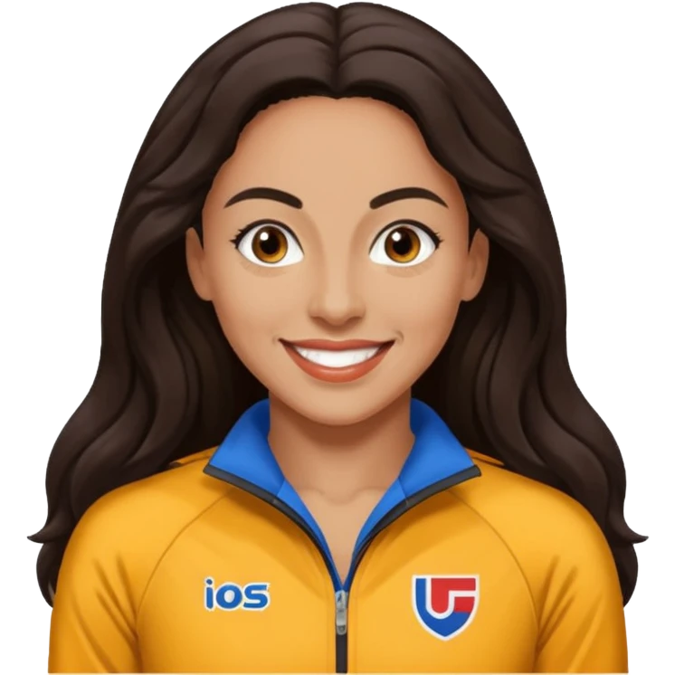 Florence Griffith Joyner with dark brown hair emoji