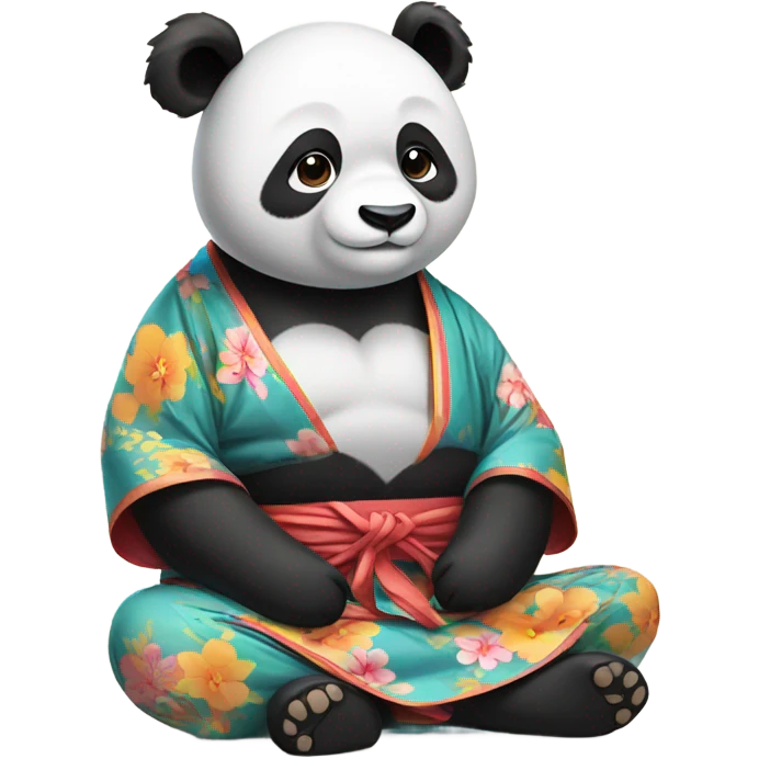 panda in kimono meditates emoji