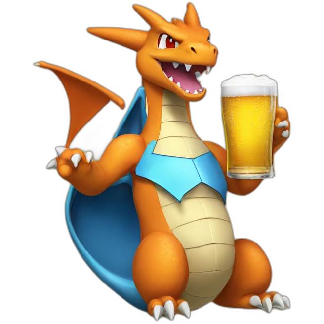 Charizard drink beer  emoji