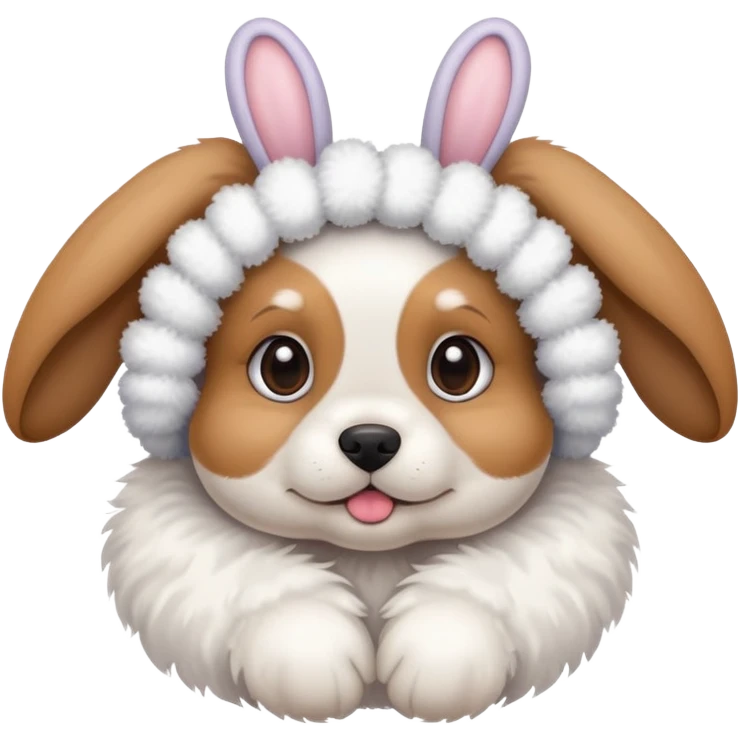 Cute Dog Wearing A  bunny headband emoji