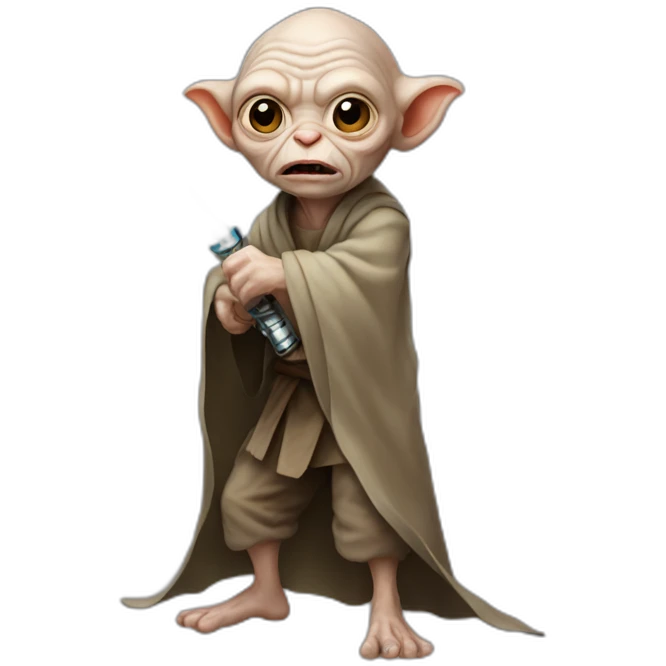 Golum with a lightsaber emoji