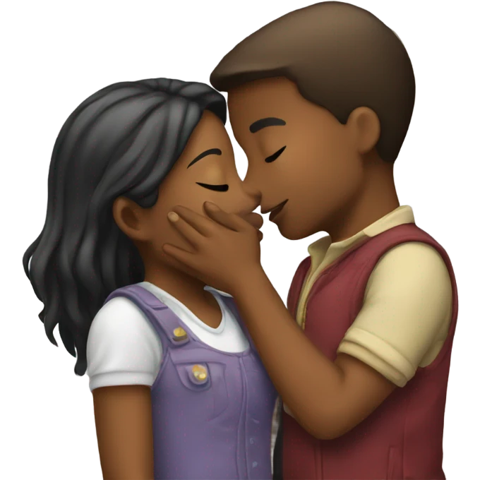 boy kissing girl emoji