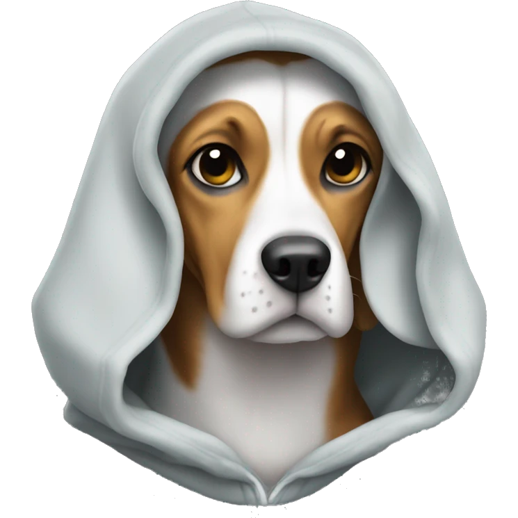 Beagle with a hoodie emoji