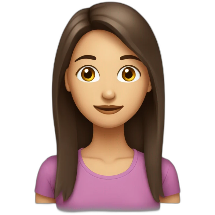 fille-brune-longs-cheveux lisses-aux-yeux-marrons-étudiante emoji