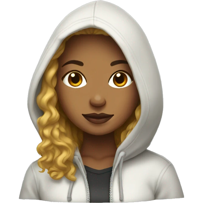  hot woman in hoodie with head of a Golden doodle   emoji
