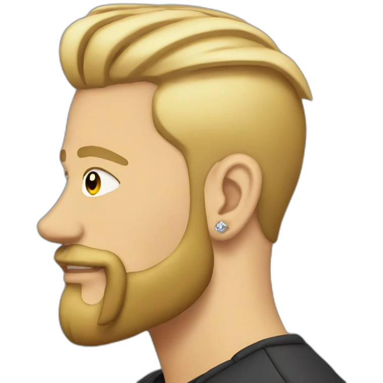 undercut with blonde beard and earings emoji