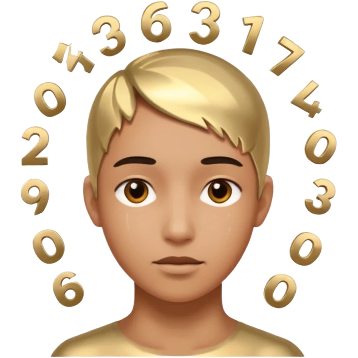 numbers around head emoji