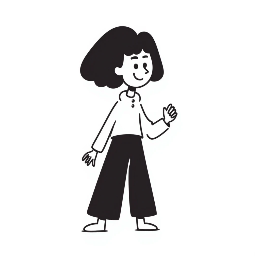 Ava as a hand-drawn doodle, playful and casual style emoji