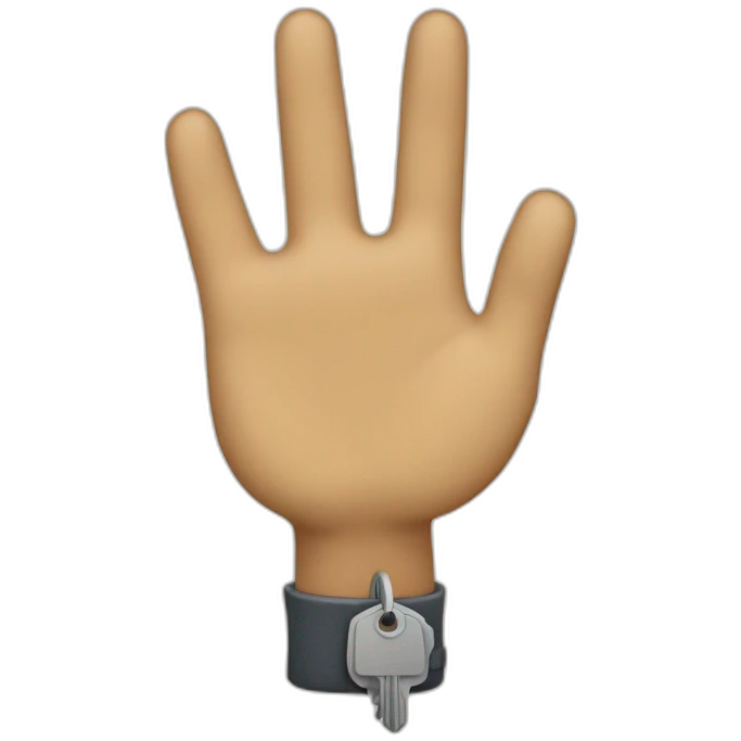 mano con llave emoji