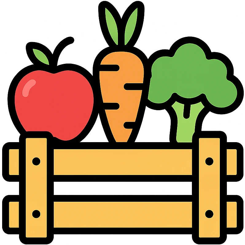 colored icon of a crate with produce representing goods emoji