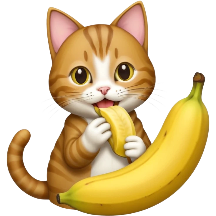 a cat eating banana emoji