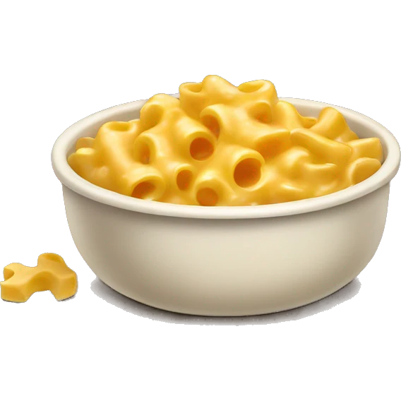 Macaroni and cheese in bowl emoji