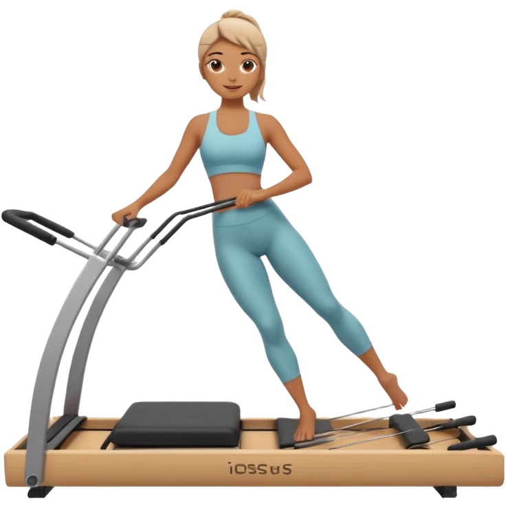 A girl doing pilates reformer emoji