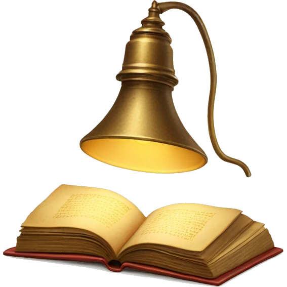 vintage lamp with open book emoji