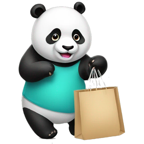 panda shopping emoji