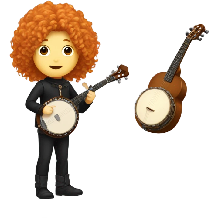 Vivaldi ginger wig chibi standing banjo  emoji