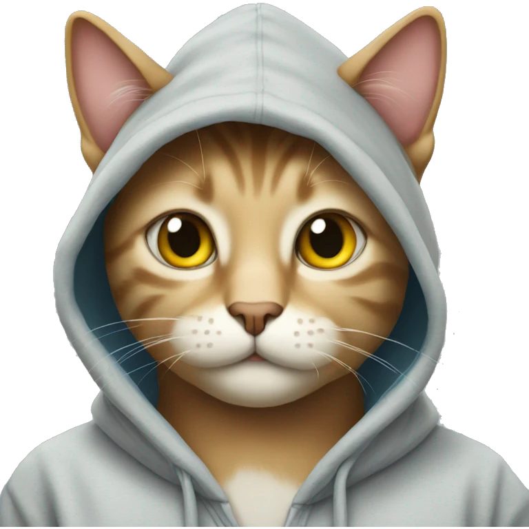 Cat with a hoodie emoji