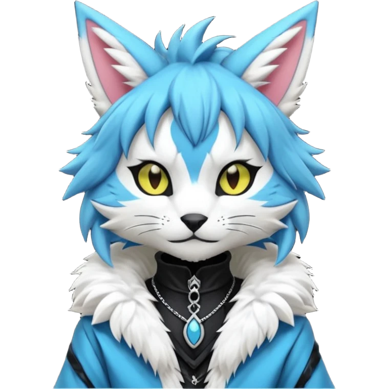 Cool gothic cute Kemonomimi Nekomimi Japanese Anime Kemono Furry Style Vernid-Zeraora-Sergal-Fursuit-furry-fursona emoji