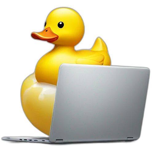 rubber duck with laptop emoji