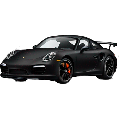 Matte black porche car emoji