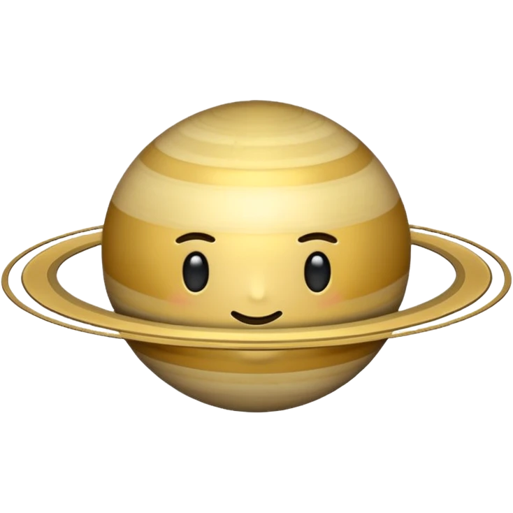 Quiero un emoji de Saturno pero que sea minimalista tipo transparente, es decir la forma pero sin color emoji