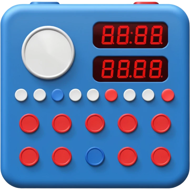electronic timer board blue (#00A3E0) and red (#F9423A) emoji