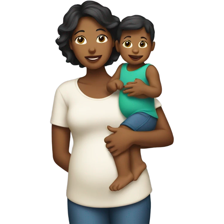 Mom with baby boy emoji