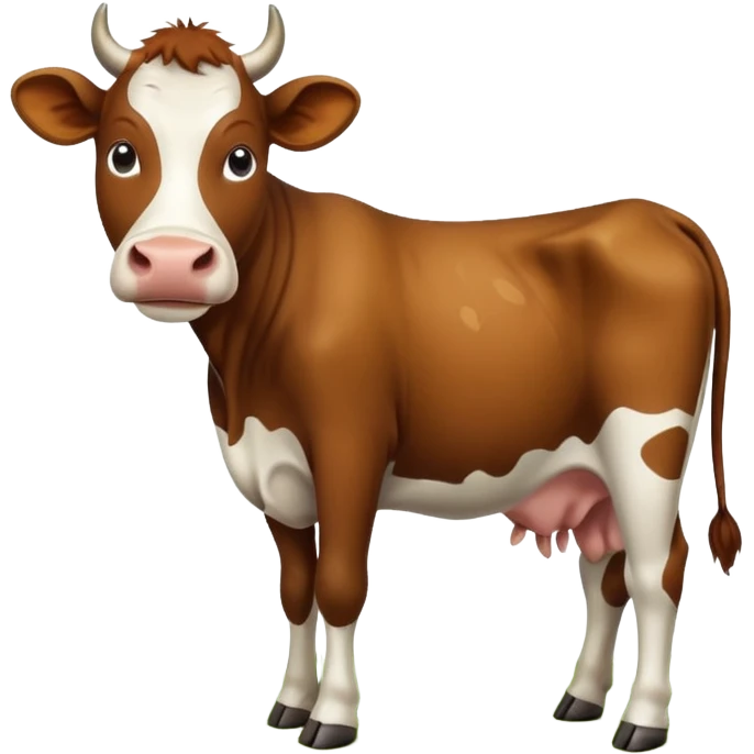 cow in the process of eating grass emoji