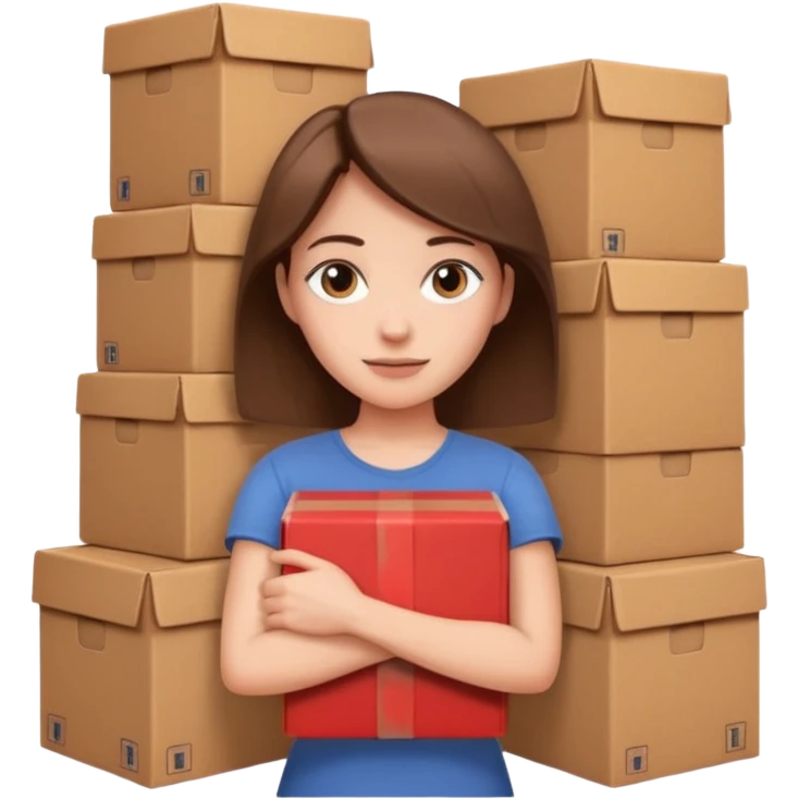 Woman with armful of boxes












 emoji