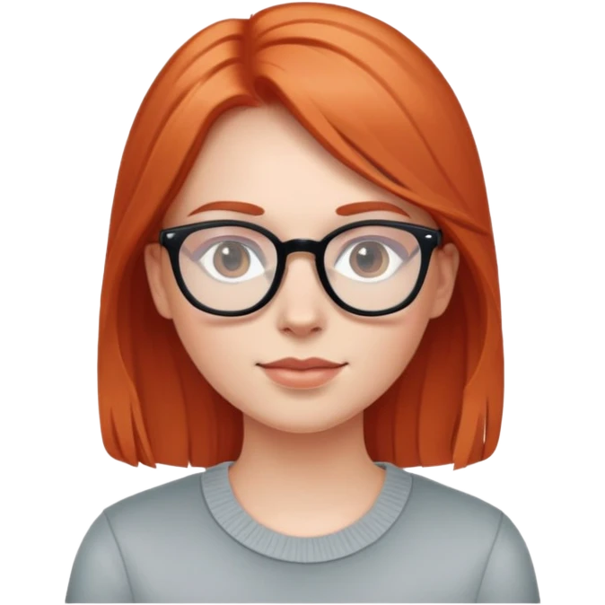 Very light red hair white girl with glasses emoji