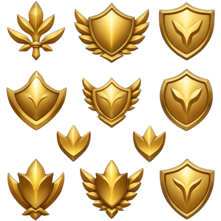 league of legends rank icon gold shiny stylized simple emoji style emoji