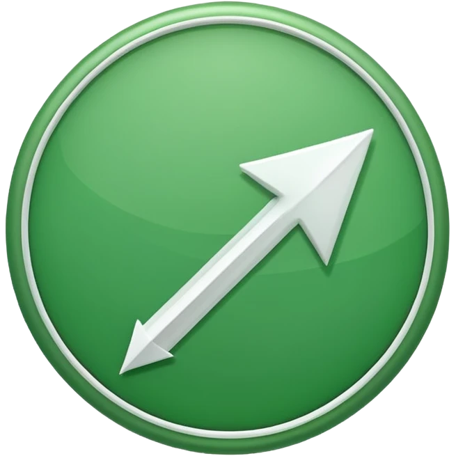 make me a emoji with green circle with a white arrow gonig up emoji