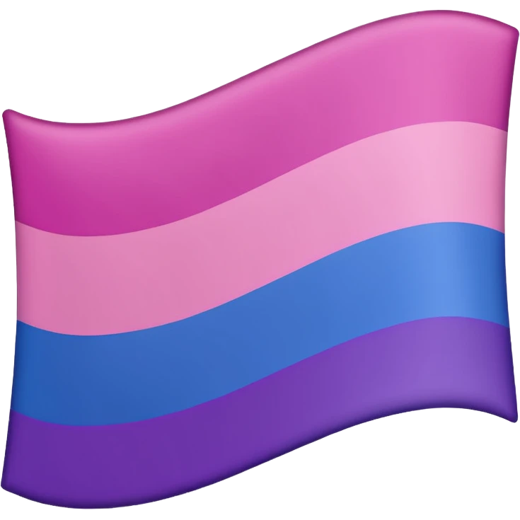 A bisexual flag with three color 🩷💜💙 like the same exact color and three colon like this 🇦🇲 but with the color of the heart emoji