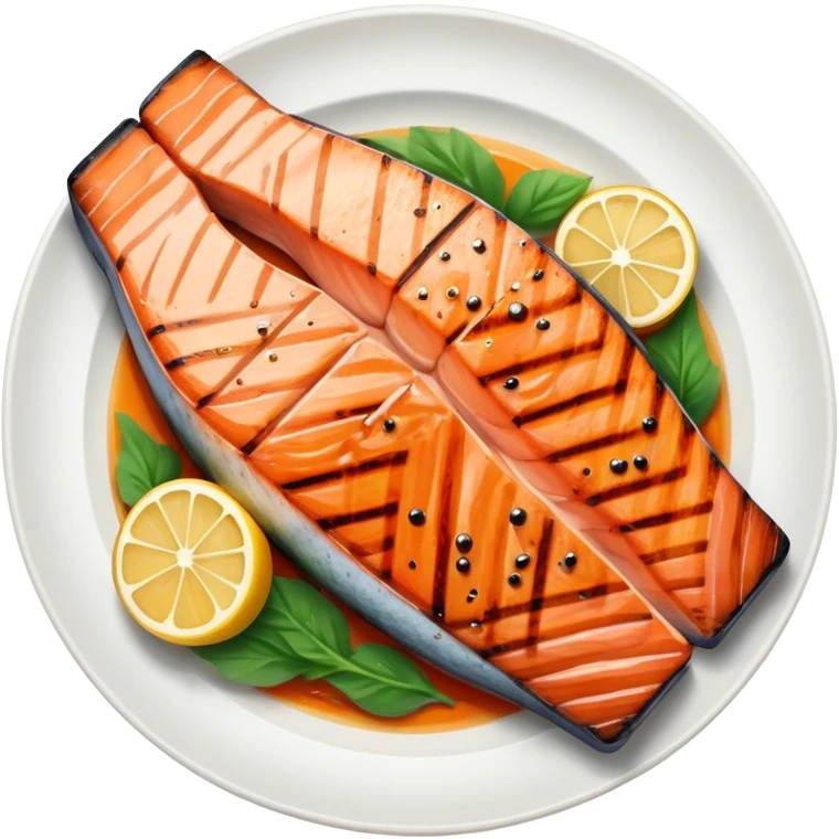 Plate of grilled salmon collar  emoji