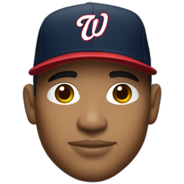 Light skinned Man with Washington nationals hat emoji