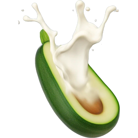 Milk dropping from a courgette emoji