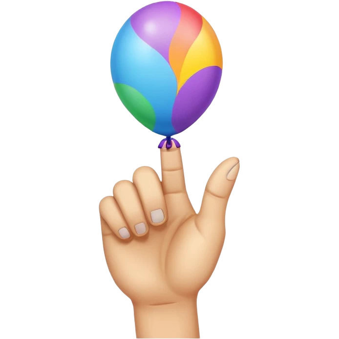 middle finger with a inflated balloon on the middle finger emoji