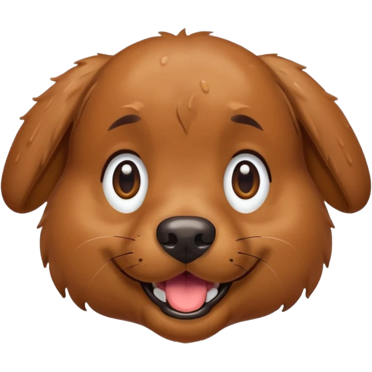 Make a cute brown dog i a pledd emoji