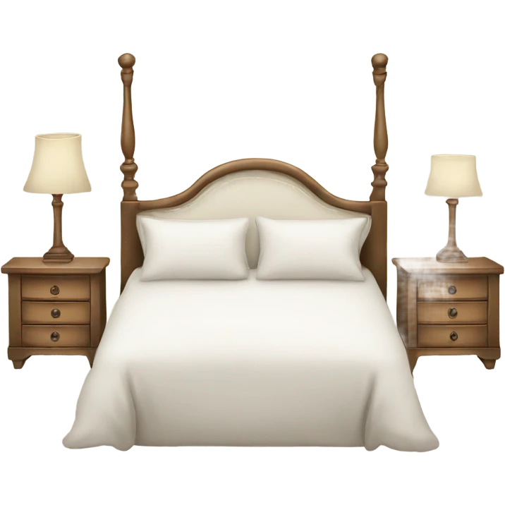 white luxury bed with besutiful pillows emoji emoji