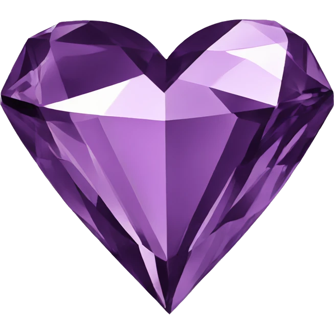 Heart shaped 56-carat purple diamond emoji