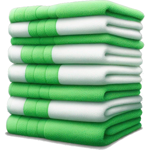 Green stacked towels emoji